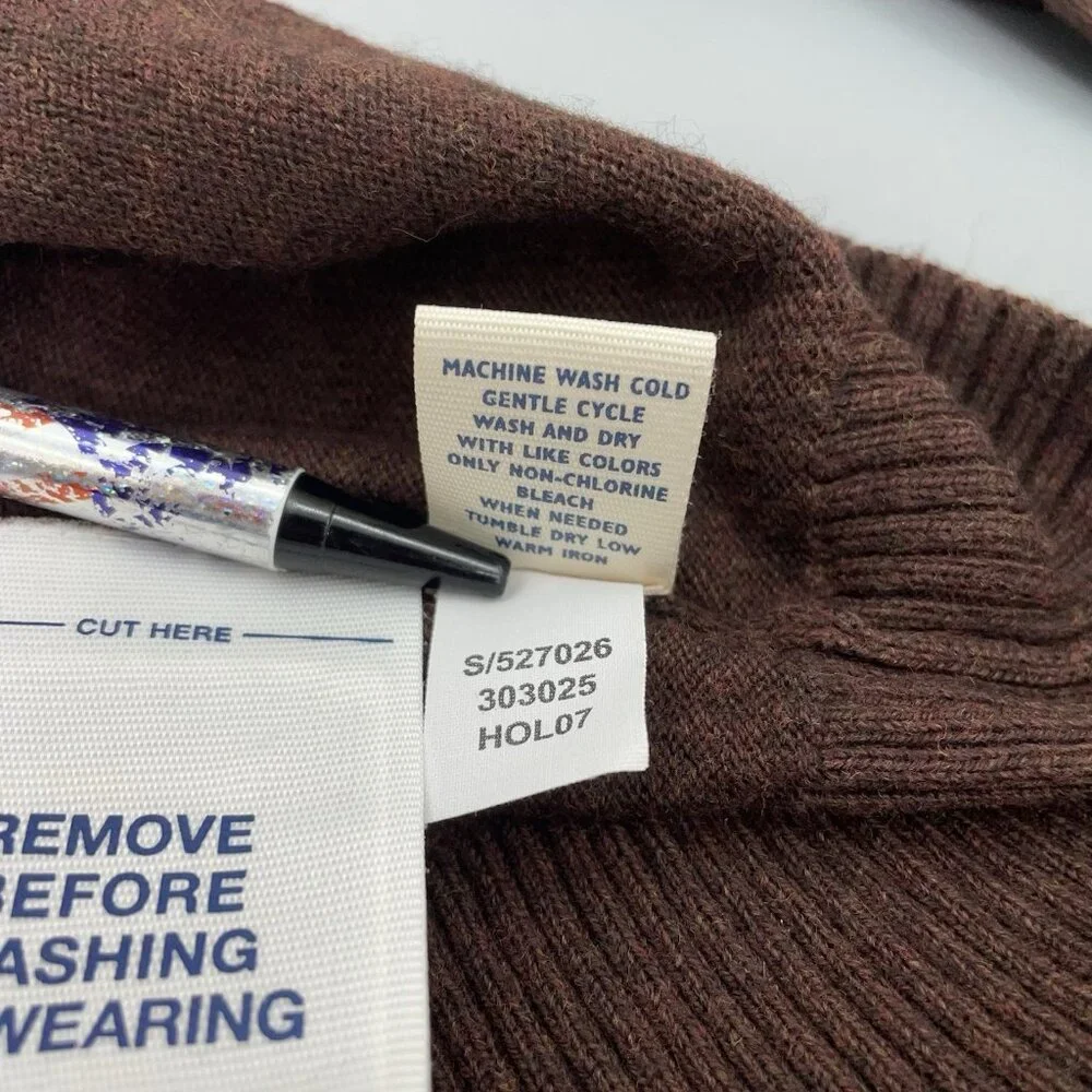 Old Navy Crewneck Sweater Cashmere Cotton Blend Brown Mens XXL